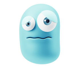 Sorry Emoji Cartoon. 3d Rendering.
