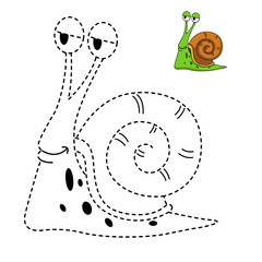 Illustration of educational game for kids and coloring book-snai