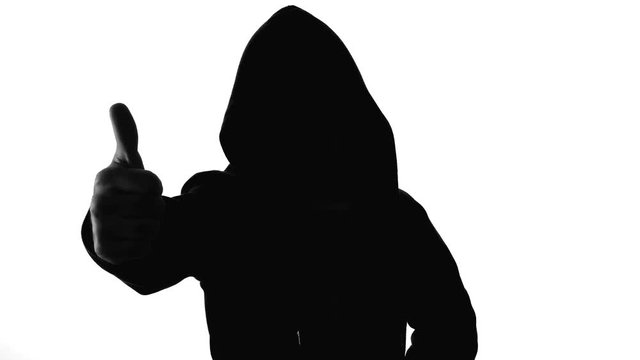 anonymous hacker showing like hand 4k