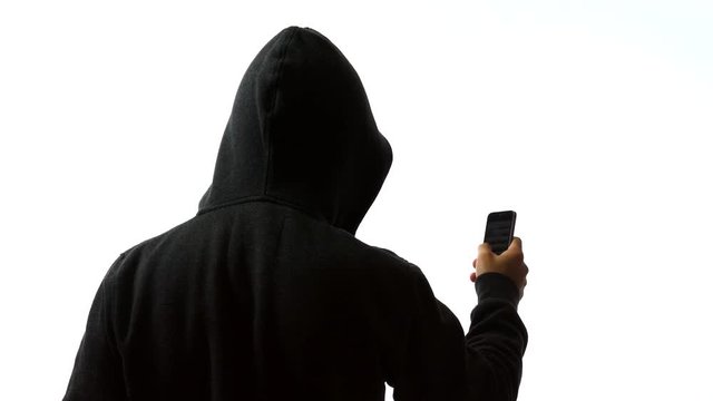 anonymous hacker with mask talking to camera 4k