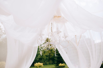 beautiful wedding decoration for Silk tent for the wedding ceremony for the newlyweds