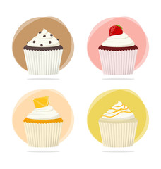 sweet cupcakes and fruits cupcakes