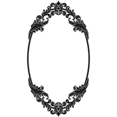 Oval vintage frame. Vector.