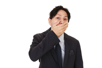 驚くビジネスマン