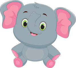 Cute baby elephant cartoon