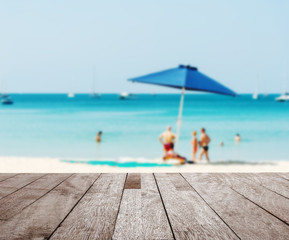 Some people relax on the beach