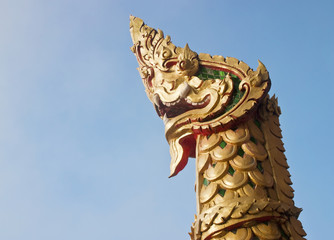 Fototapeta na wymiar King of naga statue in thai temple