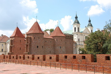Old town in Warsaw, Poland. Entrance to the Warsaw Fortress