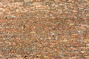 old red-orange brick wall, background texture 12