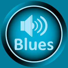 Icon blue blues loudspeaker
