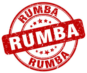 rumba red grunge round vintage rubber stamp