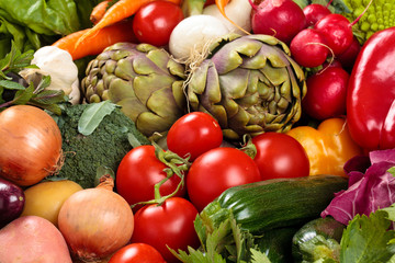 Fresh vegetables background.