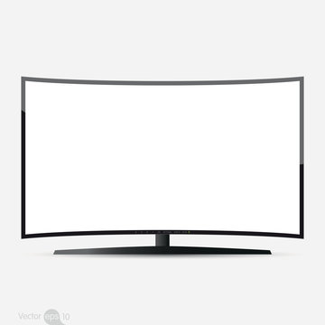 Curved TV screen, vector
