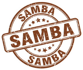 samba brown grunge round vintage rubber stamp