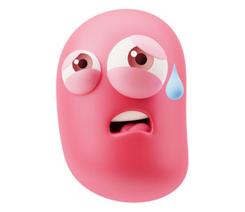 Sickness Emoji Cartoon. 3d Rendering.