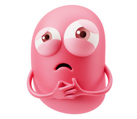 Fototapeta premium Sickness Emoji Cartoon. 3d Rendering.