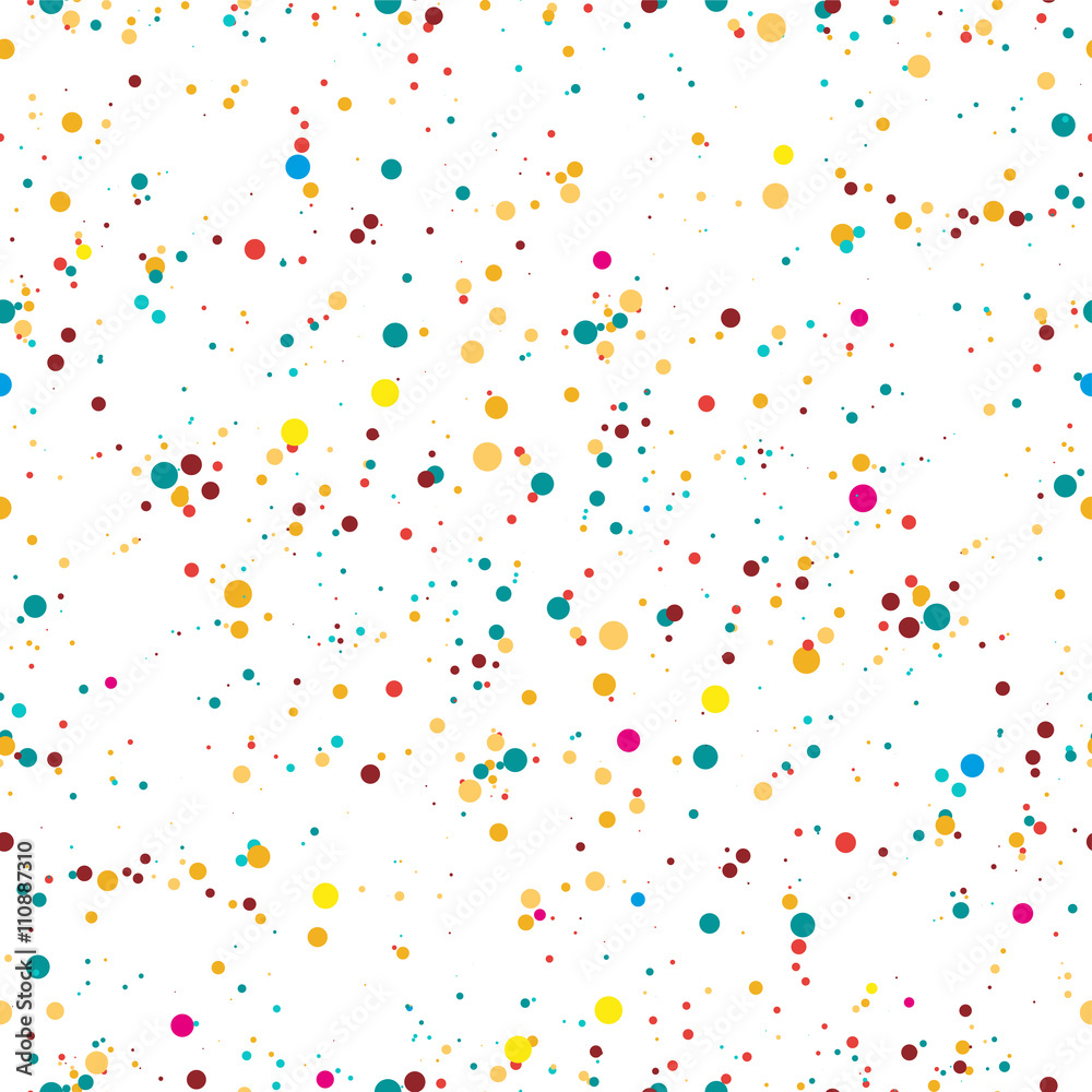 Poster seamless pattern. multicolored confetti on a white background