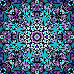 Seamless pattern with colorful circle ornament. 