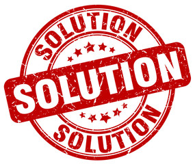 solution red grunge round vintage rubber stamp