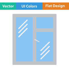 Flat design icon of closed window frame