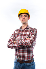 a young man in a helmet