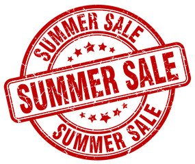 summer sale red grunge round vintage rubber stamp