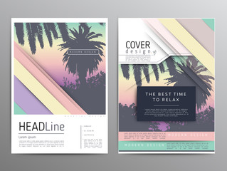 Palm tree poster and print , tropical background advert.