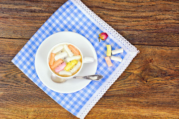 Cocoa, Coffee with Marshmallows Sweet Food