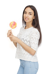 Happy Young Woman Isolated On White Background