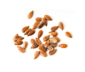 Flax seeds. Top view.