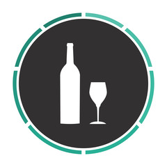 Bottle and glass computer symbol