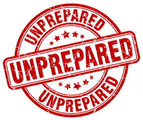 unprepared red grunge round vintage rubber stamp