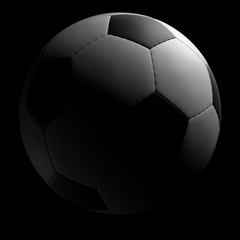 Soccer ball on black background. Include clipping Path.