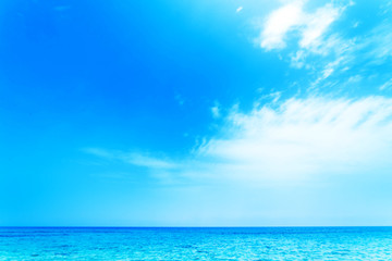 Fototapeta na wymiar Blue sea and blue sky background.