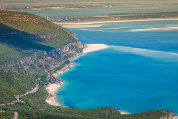 View of the beautiful coastal landscapes of the Arrabida region