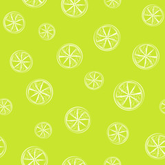 Bright green seamless background with lime citrus in vector