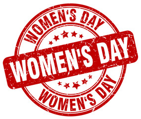women's day red grunge round vintage rubber stamp