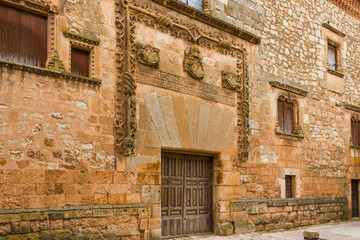 Fototapeta na wymiar Facade of Contreras palace in Ayllon, Castile and Leon, Spain