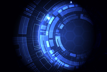 Abstract blue digital communication technology background.