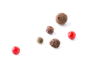 Pepper on white background