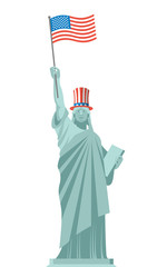 Statue of Liberty hat Uncle Sam. Independence Day United States.