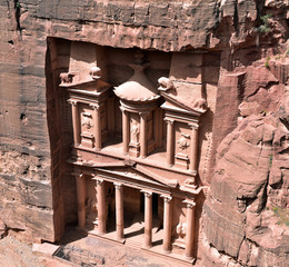 Al Khazneh is one of the most elaborate temples in the ancient Arab Nabatean Kingdom city of Petra