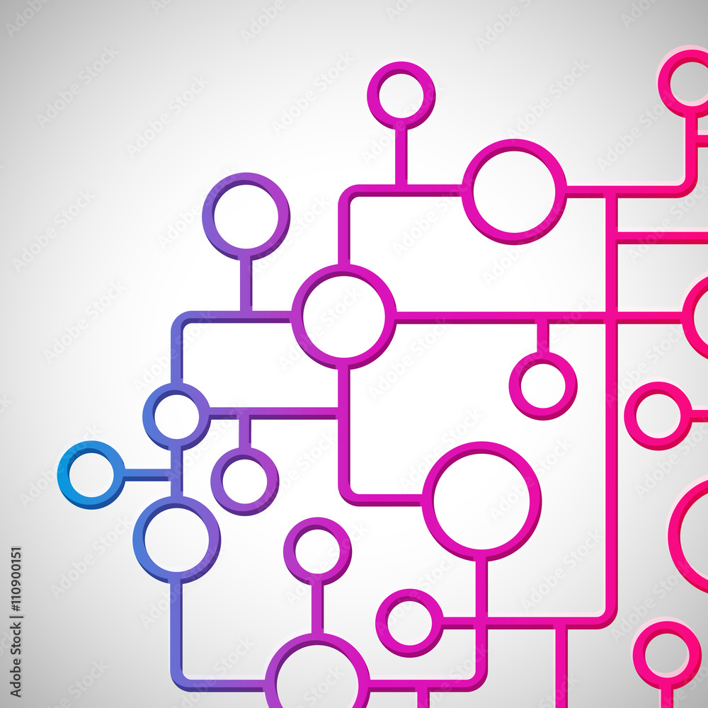 Poster Abstract background with circles and lines design elements.