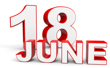 June 18. 3d text on white background.