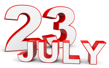July 23. 3d text on white background.