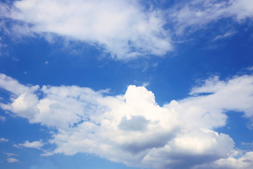 Naklejka na ściany i meble Blue sky background with white clouds. Clouds with blue sky. Clouds background. Sky print. Clouds print