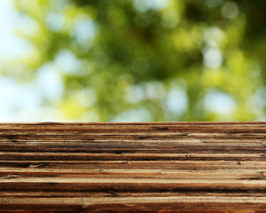 Fototapeta premium Background with wooden table