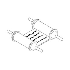 Scroll paper, isometric 3d icon