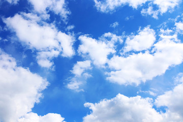 Naklejka na ściany i meble Blue sky background with white clouds. Clouds with blue sky. Clouds background. Sky print. Clouds print