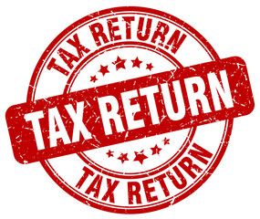 tax return red grunge round vintage rubber stamp